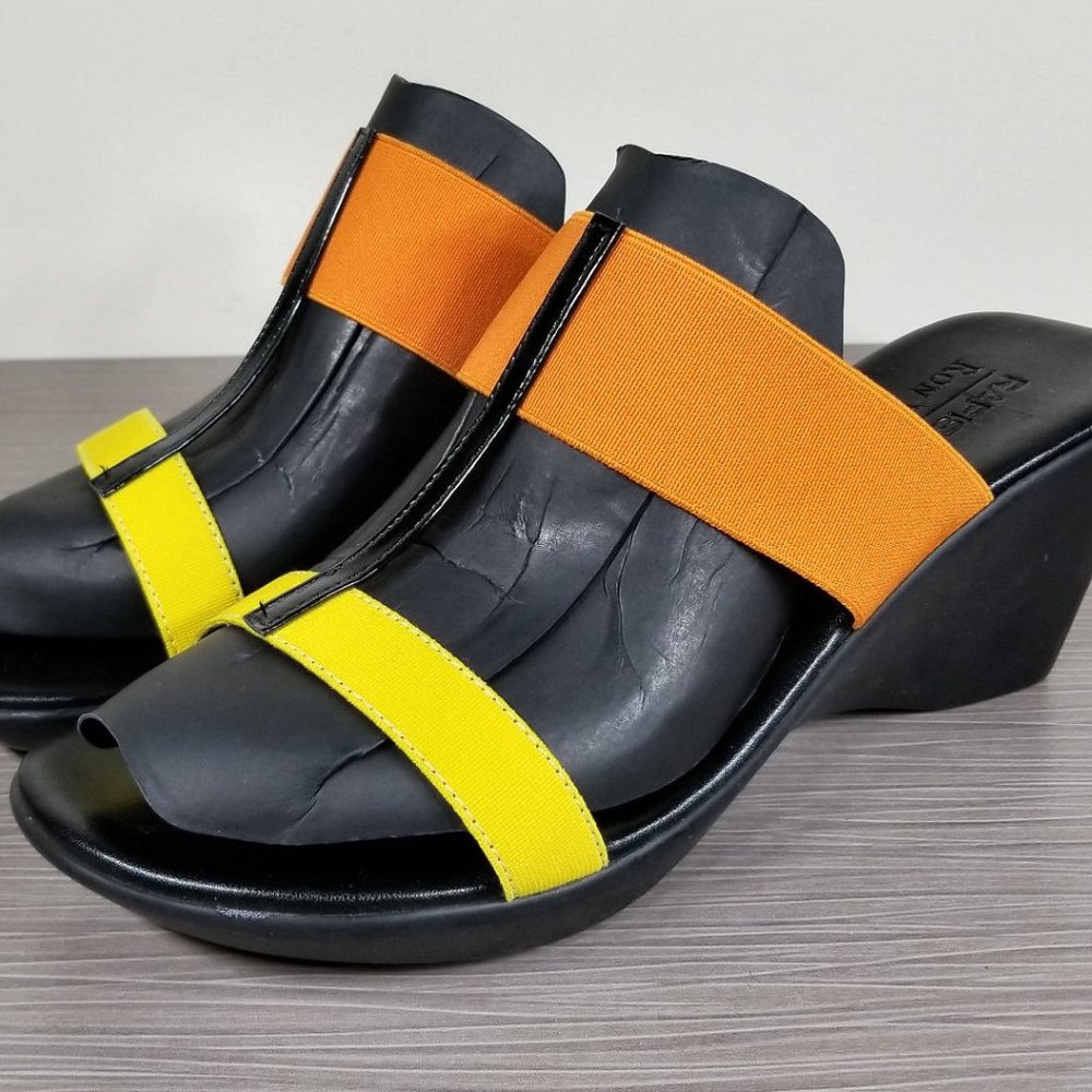 Ron White / Rapisardi Chasti Sandal Lemon/Tangerine Elastic, Womens Size 10 / 41